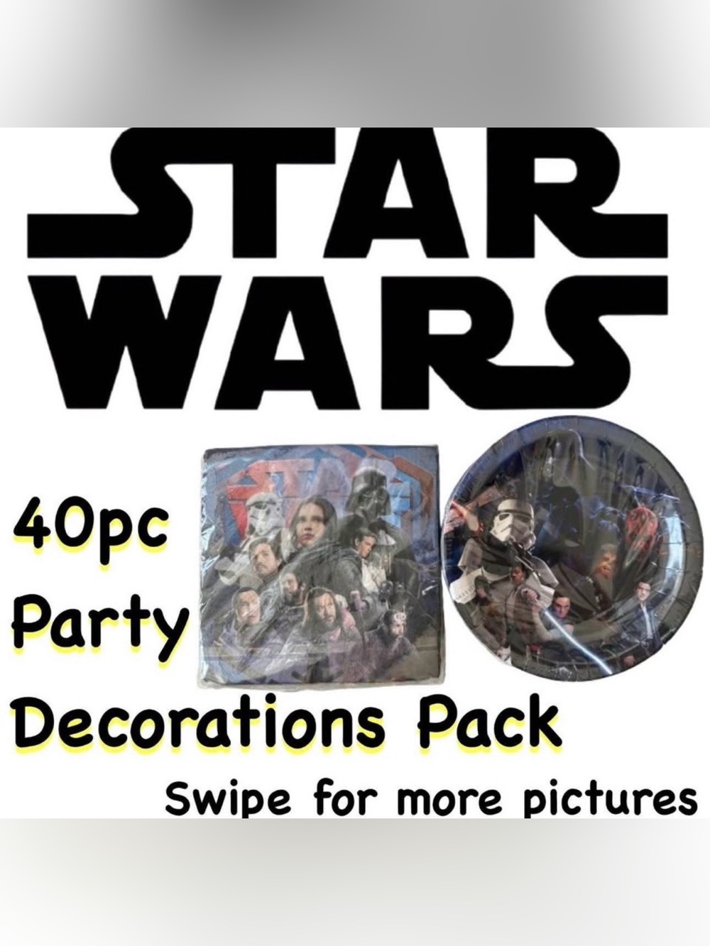 Star Wars Rogue One Party Supplies 40pc Plates Napkins Birthday Set 20 Guests